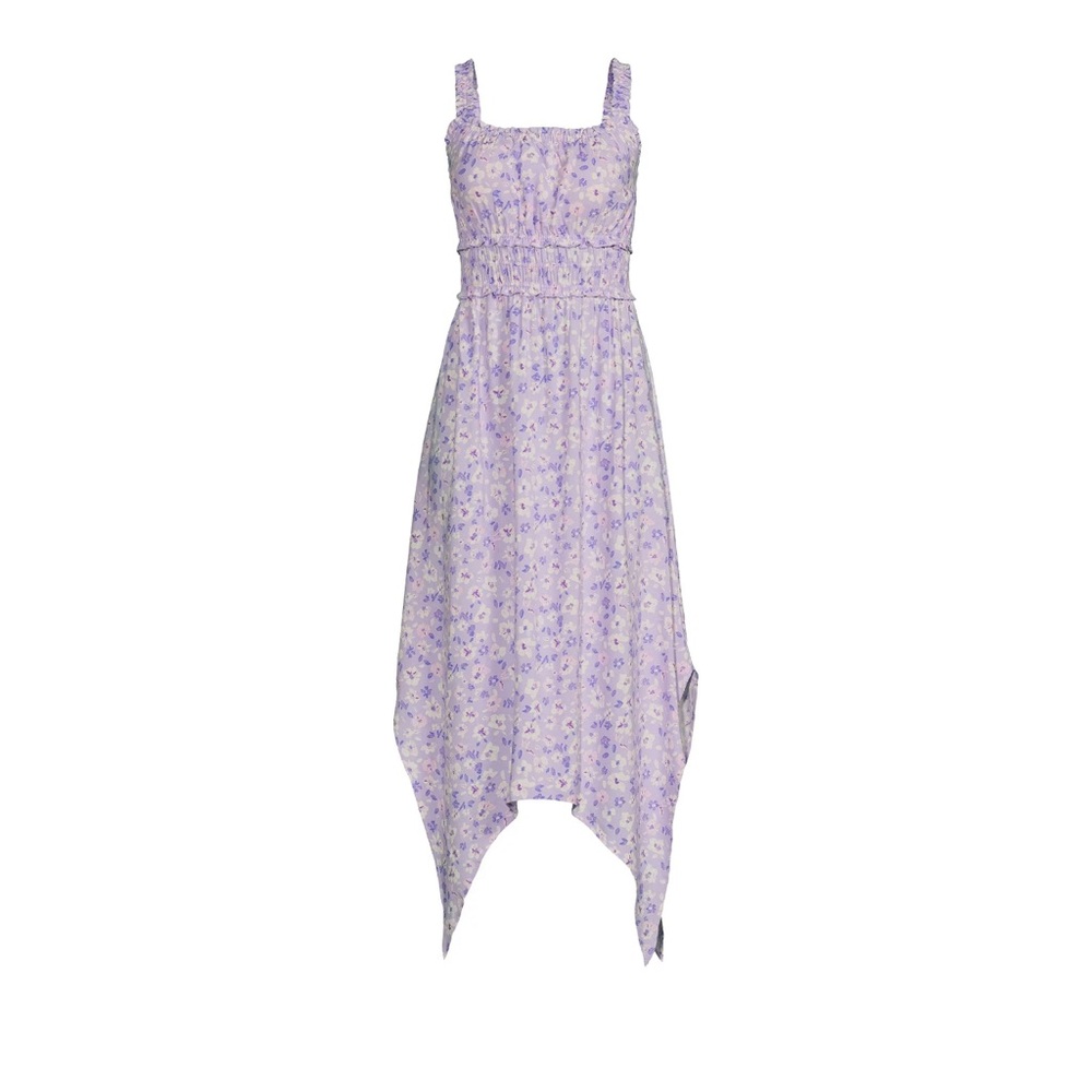 No Boundaries Juniors Sleeveless Hanky Hem Dress, Lavender Sunrise